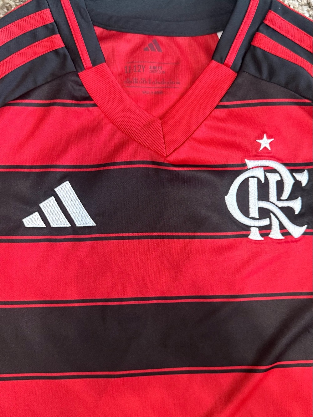 Flamengo Adidas Home Jersey Youth 11-12Y Slim Fit